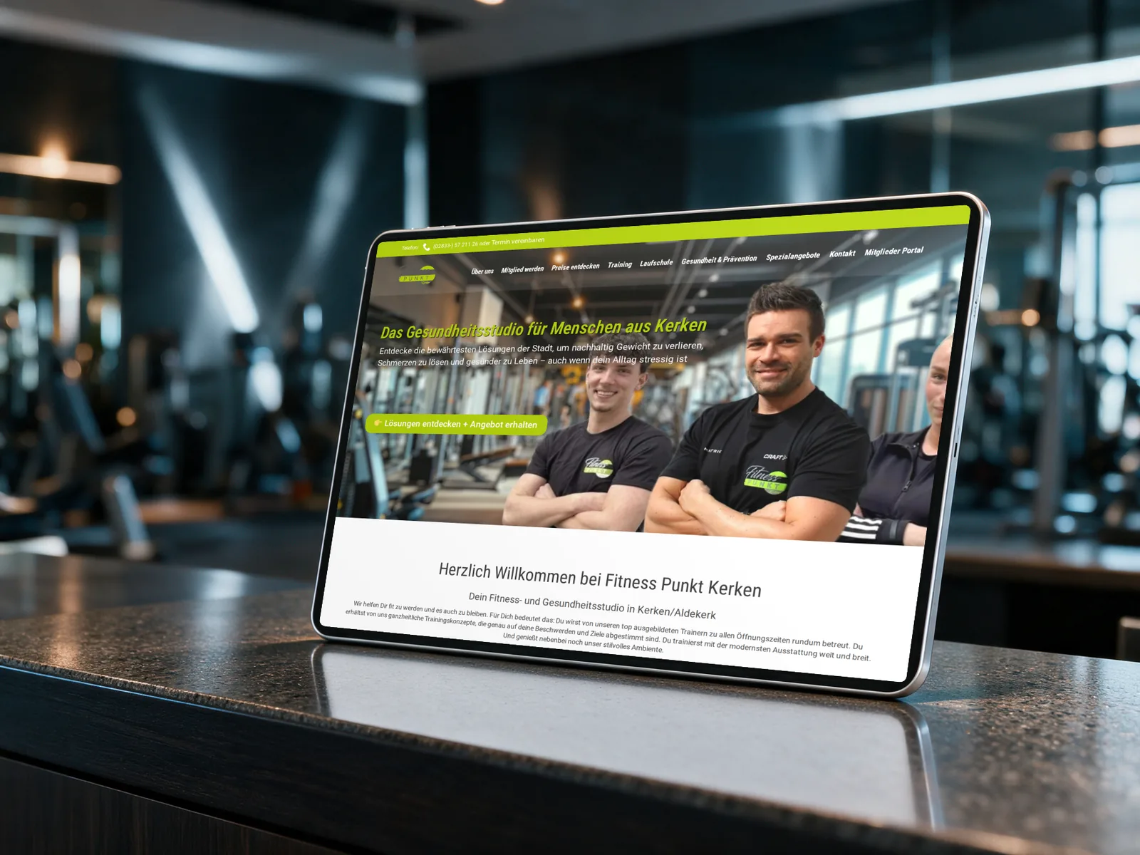 Fitness Punkt Kerken: Website für ein Fitness- und Gesundheitsstudio