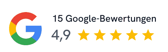 Google-Bewertung: 4,9 von 5 Sternen aus 15 Bewertungen